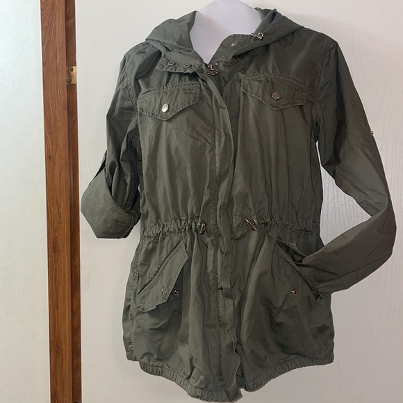 KORS Michael Kors Jackets & Blazers - Michael Kors, XS women’s hooded coat, zips up. EUC Army green. Fits up to small